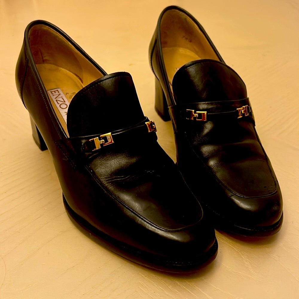 Enzo Angiolini Vintage Leather Block Heels